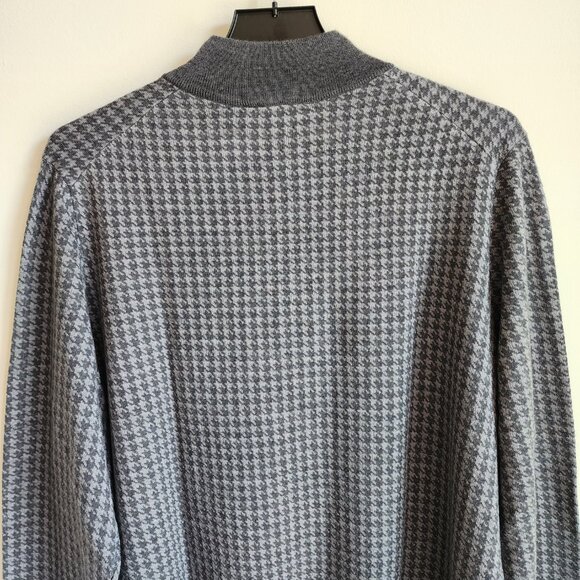 2XL Sweater Gray Jos A Bank Mock Neck Quarter Zip Mens New Merino Wool Blend Nwt - Picture 16 of 17